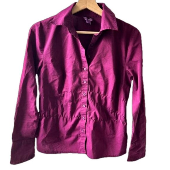 Vintage Worthington purple button down size small colorblock preppy casual bold - Picture 1 of 2